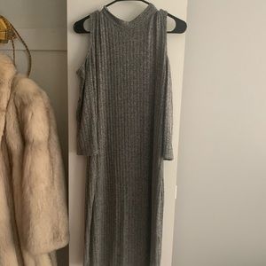 Plus size off the shoulder fitted sweater dress